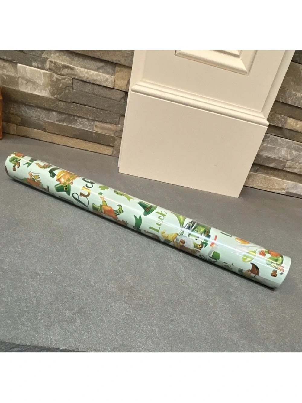 Festive St. Patrick's Day Reversible Lucky Green and Gold Gift Wrap